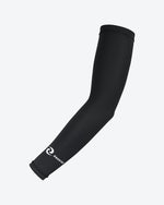 Load image into Gallery viewer, Enertor black arm sleeves with white logo print - Small to Medium 1
