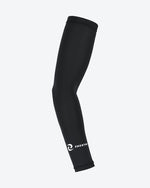 Load image into Gallery viewer, Enertor black arm sleeves with white logo print - Small to Medium 2

