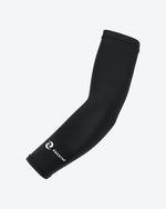 Load image into Gallery viewer, Enertor black arm sleeves with white logo print - Large to Extra Large 1
