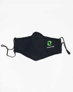 Load image into Gallery viewer, Enertor Face Mask with adjustable straps in black with green and white logo on the right hand side

