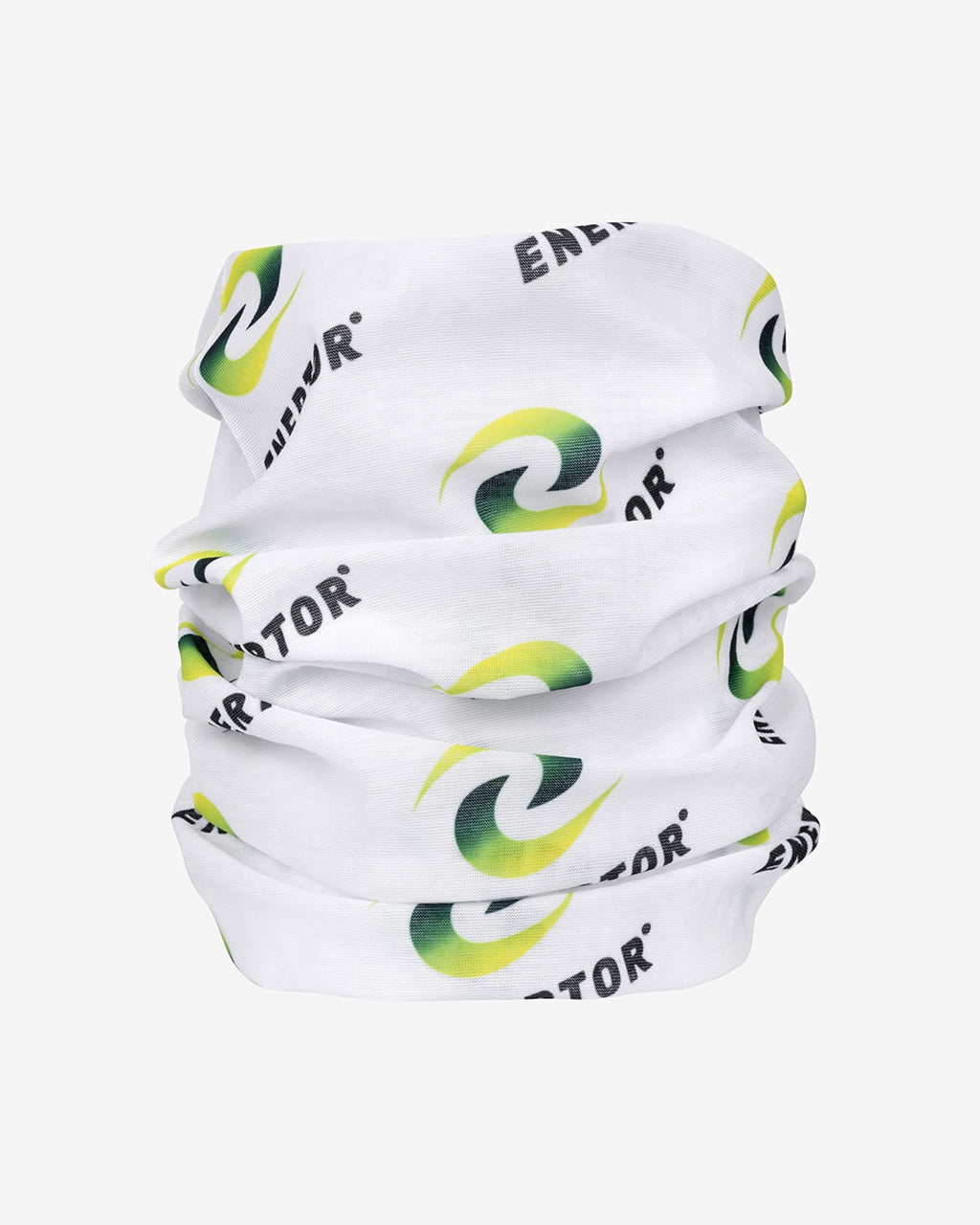 Enertor White Neck Tube With Green and Yellow Swish Gradient Logo