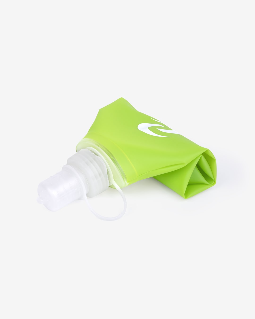 Enertor collapsable water bottle, soft pouch liquid carrier in green - Compressed up